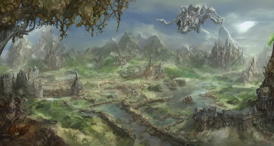 Image similar to fantasy world, concept art