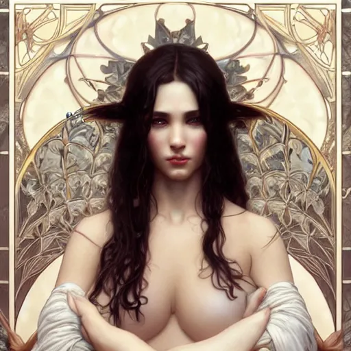 Prompt: portrait of a sexy poisonous elf girl, intricate, elegant, highly detailed, digital painting, artstation, concept art, smooth, sharp focus, illustration, art by artgerm and greg rutkowski and alphonse mucha and william - adolphe bouguereau