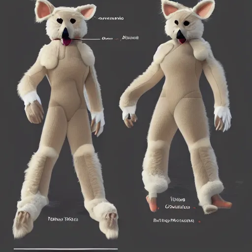 Prompt: A schematic for the ultimate fursuit