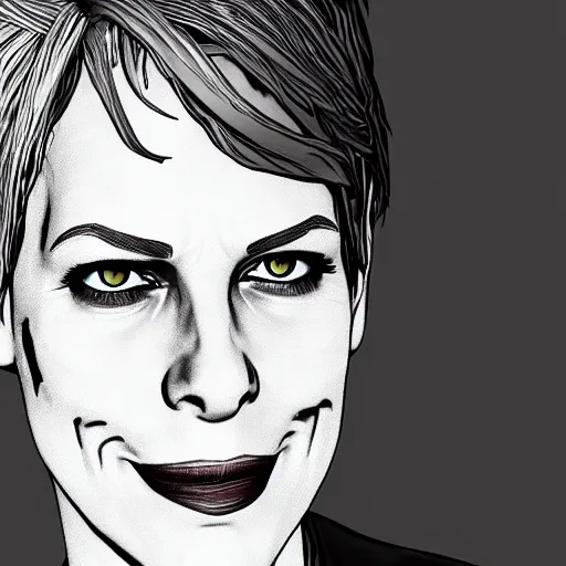 Prompt: jamie lee curtis portrait, borderlands, tales from the borderlands, the wolf among us, comic, cinematic lighting, studio quality, 8 k