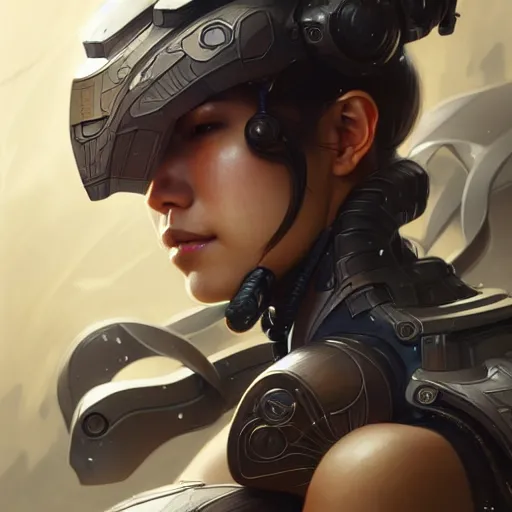 Prompt: ultra realistic illustration, a japanese female cyborg soldier, intricate, elegant, highly detailed, digital painting, artstation, concept art, smooth, sharp focus, illustration, art by artgerm and greg rutkowski and alphonse mucha