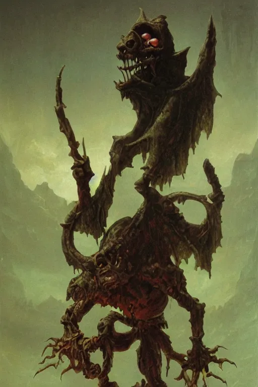 Image similar to a dnd goblin, realistic oil painting by Thomas Cole and Wayne Barlowe