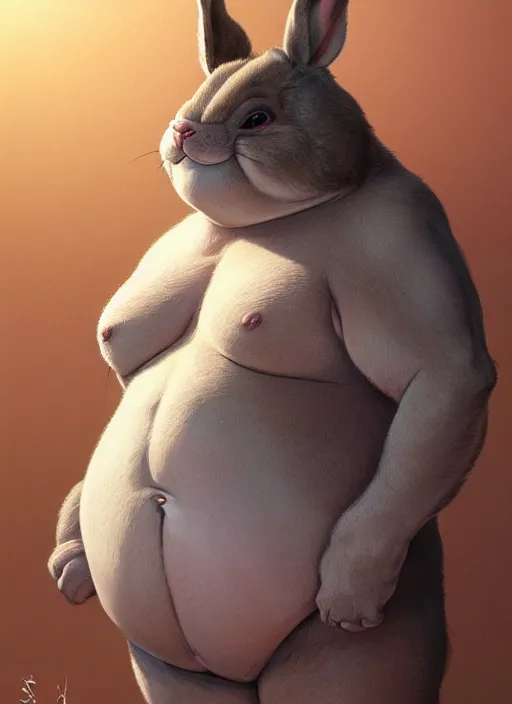 Image similar to high angle photo of a gorgeous big chungus in the style of stefan kostic, realistic, sharp focus, 8 k high definition, insanely detailed, intricate, elegant, art by stanley lau and artgerm