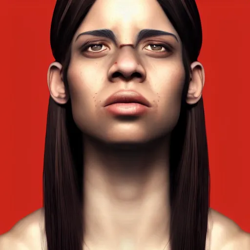 Image similar to hyperrealistic portrait of beautiful angry mixed race woman, photo realistic, symmetrical, dynamic lighting, artstation, poster, volumetric lighting, very detailed face, 4 k, award winning