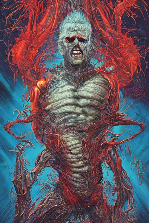 Image similar to donald trump's disgusting true form, horror, high details, intricate details, by vincent di fate, artgerm julie bell beeple, 90s, inking, vintage 60s print