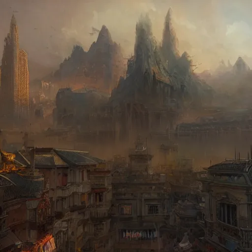 Prompt: Concept art, Macau, 8k, james gurney, greg rutkowski, john howe, artstation