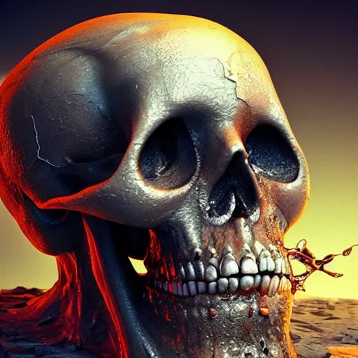 Image similar to portrait_of_a_melting_skull._intricate_abstract._intricate_artwork._by_Tooth_Wu_wlop_beeple_dan_mumford._octane_render_trending_on_artstat