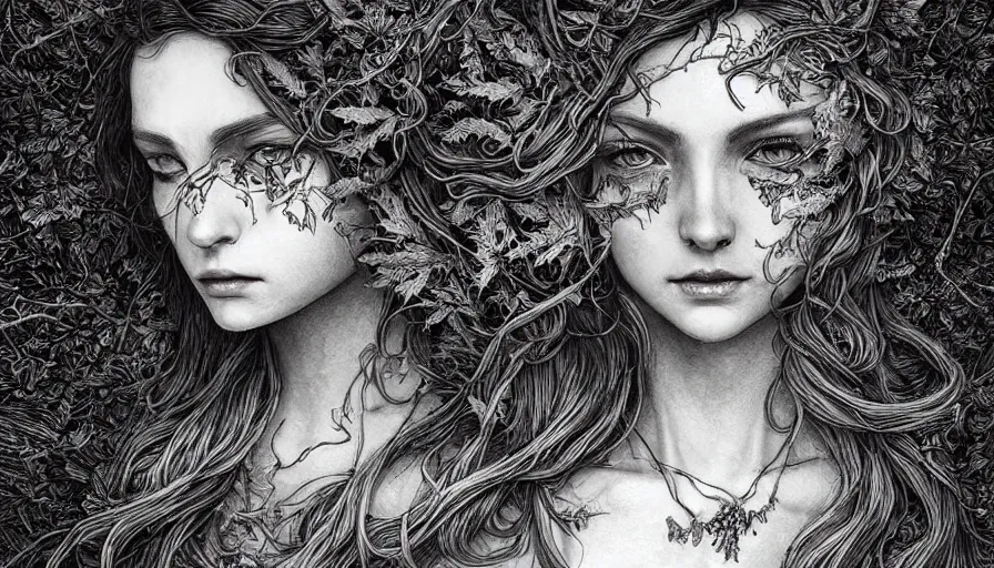 Image similar to golden leaves at frame border, creative!!! composition for a book cover!!!, absurdly beautiful, ultrafine hyperrealistic detailed old witch face by wlop and artgerm and greg rutkowski, intricate linework, sharp focus, smooth, octopath traveler, final fantasy, unreal engine, dramatic lighting, ethereal, 8 k