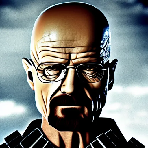 Image similar to walter white from breaking bad wearing knight armor and holding a sword, 4 k, hyper realistic, still, portrait