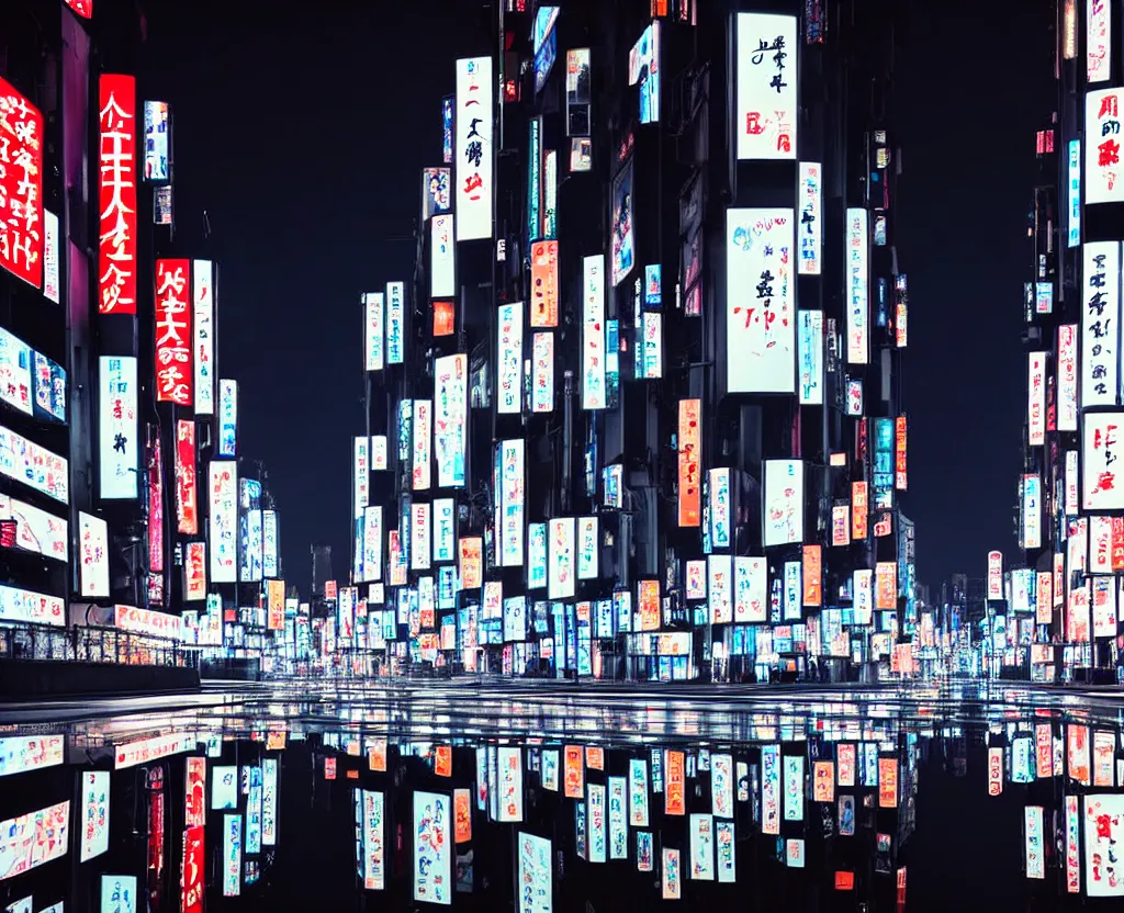 Image similar to beautiful!!! overwhelming!!!!! studio photograph of japan at night, reflective intricate puddles, beautiful tall luxurious neon buildings with advertisements, cars and crowd, traffic lights, dense atmosphere, stunning composition, moon rays, beautiful calming atmosphere, studio level quality, photography, hyperdetailed