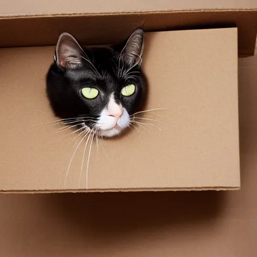 Image similar to cat in a cardboard box