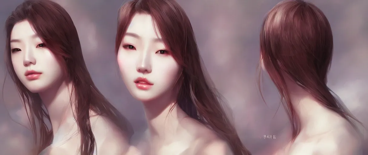 Image similar to very beautiful south korean women, happy appearance, ioyful vibe and lighting, cgsociety, artstation, in the style of artgerm