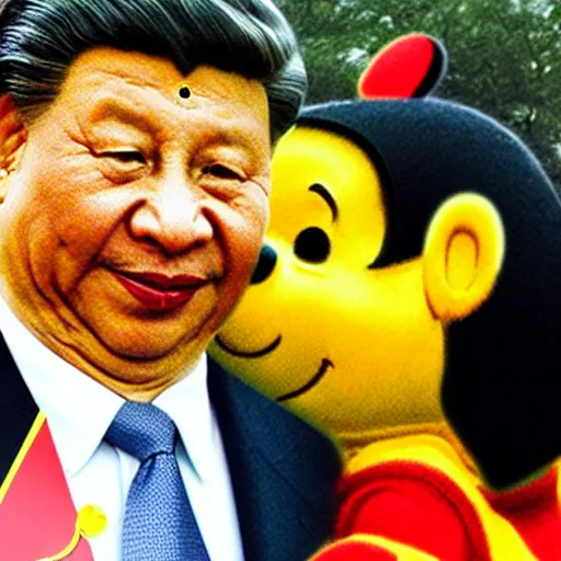 Image similar to Xi Jinping cosplaying as Winnie the Pooh