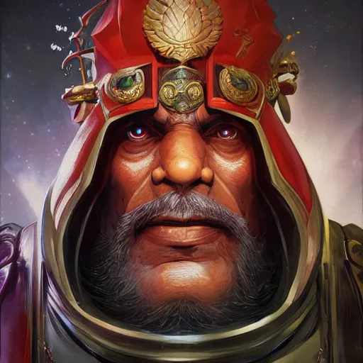 Image similar to Portrait of narendra moodi as the emperor of humanity from warhammer 40k made by stanly artgerm lau, wlop, rossdraws, james jean, andrei riabovitchev ,marc simonetti