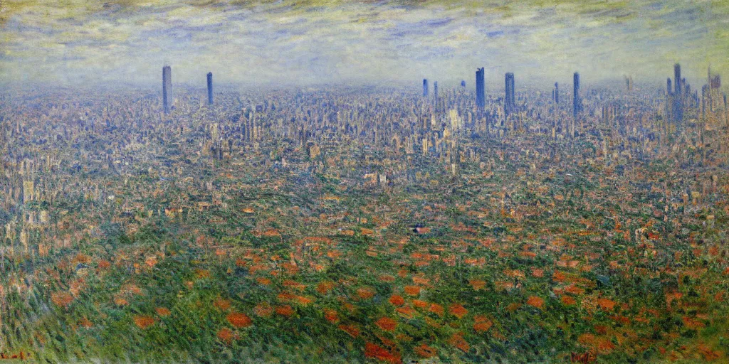 Prompt: São paulo painted by Claude Monet