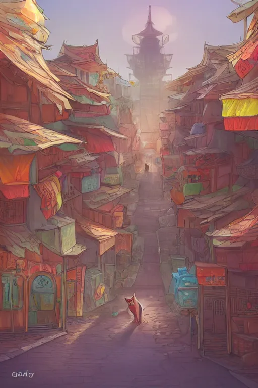 Image similar to zagayud, city in cat body, realistic, art by jacqueline e, color by tafy laplanche, background by bo feng lin