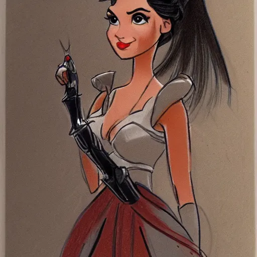 Image similar to milt kahl sketch of victoria justice as princess padme from star wars episode 3