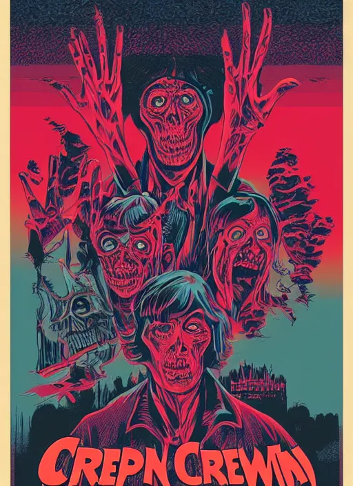 Image similar to Creepshow (1982) movie poster, Kilian Eng, Dan Mumford, detailed