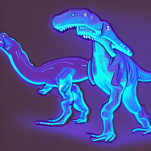 Image similar to an extremely cool dinosaur in dramatic neon lighting trending on artstation 4 k leica