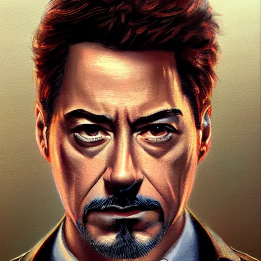 Image similar to concept art of tony stark, cinematic shot, painting by jama jurabaev, extremely detailed, brush hard, artstation, high quality, brush stroke