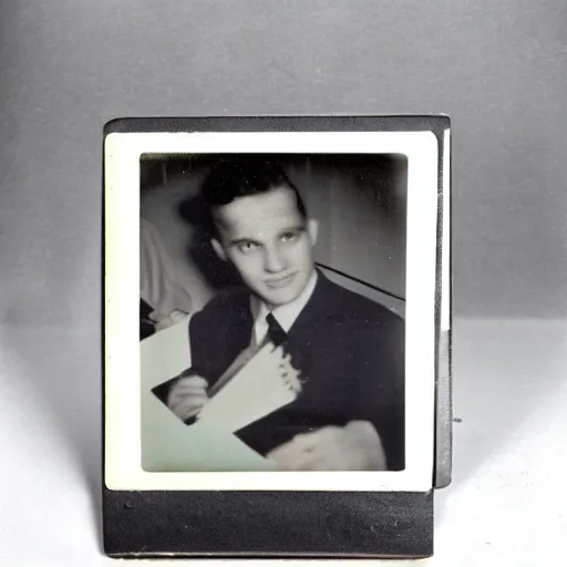 Prompt: 1 9 5 0 s polaroid picture of mr mine