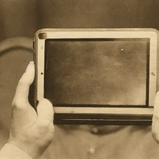 Image similar to an early 1900s photo of an iphone