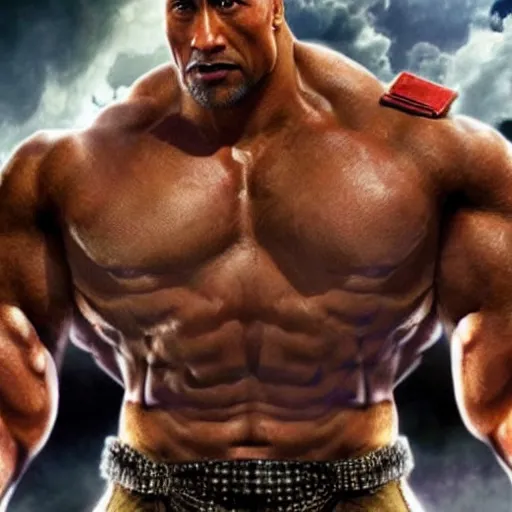 Image similar to dwayne johnson as tekken character