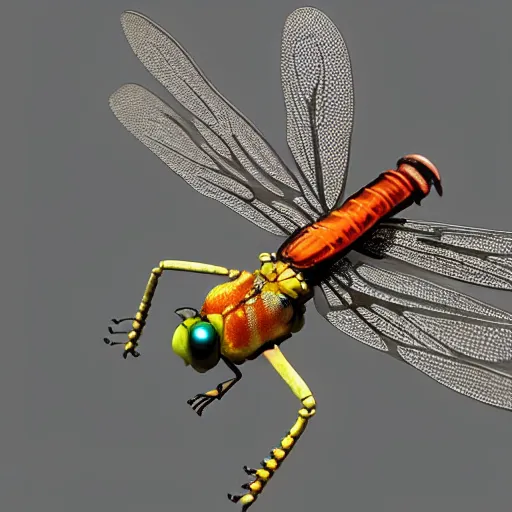 Prompt: a sci-fi dragonfly, realistic , unreal engine