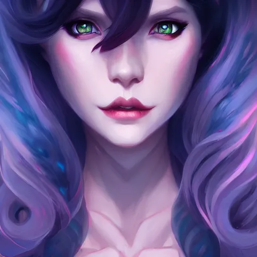 Image similar to a portrait of a gorgeous vampire, art by lois van baarle and loish and ross tran and rossdraws and sam yang and samdoesarts and artgerm, digital art, highly detailed, intricate, sharp focus, Trending on Artstation HQ, deviantart, unreal engine 5, 4K UHD image