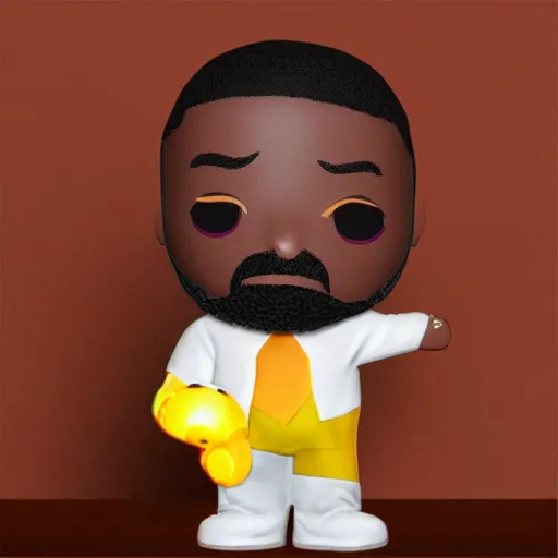 Prompt: Idris Elba chibi night light product photo