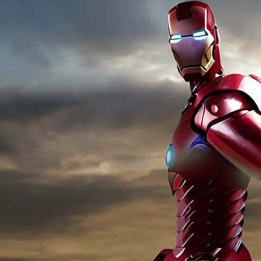 Image similar to a ham covered ironman, movie still, 8 k