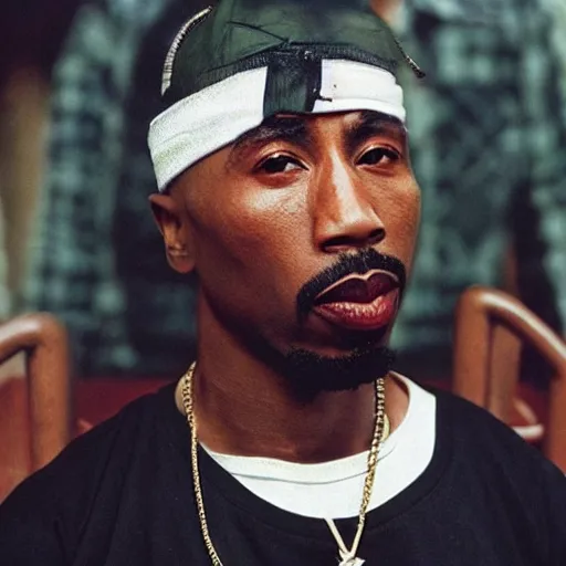 Prompt: photo of 2pac today if he was still alive.