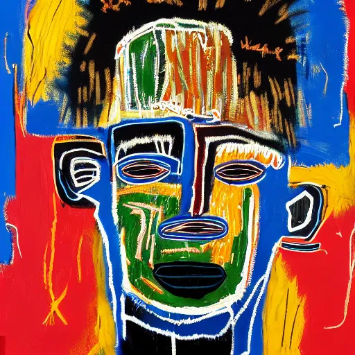 Image similar to A extremely highly detailed majestic hi-res beautiful immaculate head and shoulders painting of a strong black african man by Jean-Michel Basquiat, 8k, high textures, hyper sharp, insanely detailed and intricate, super detailed, 4k HDR high quality