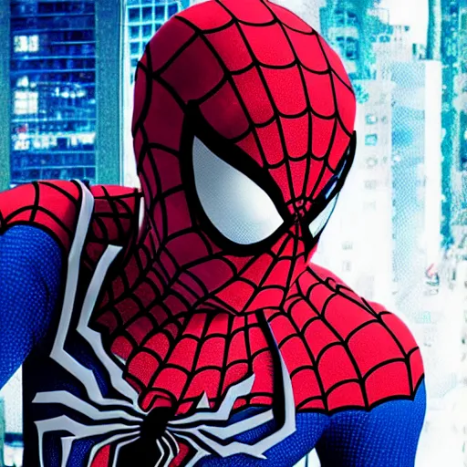 Image similar to spider-man in an anime