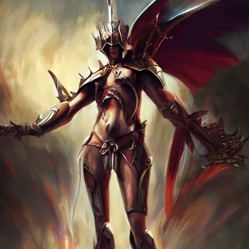 Image similar to Epic divine knight stands among the fallen dead by Richard S. Johnson
