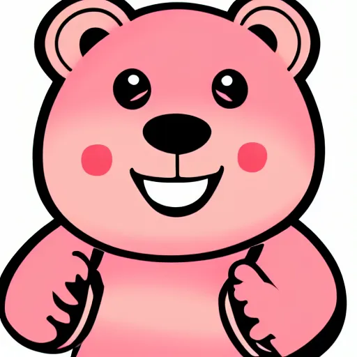 Image similar to a cute pink cuddly bear wearing headphones vector logo