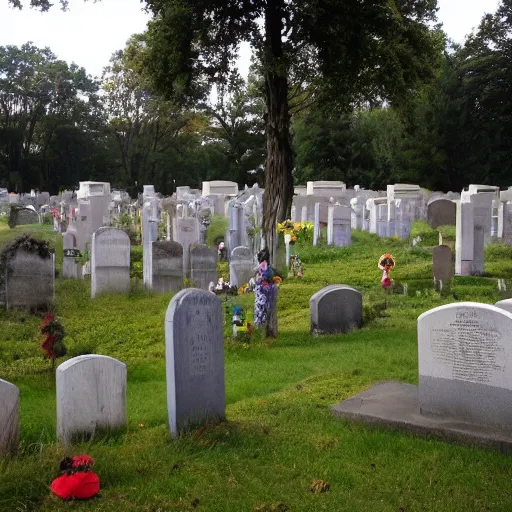 Image similar to photo of a cemetery for clowns