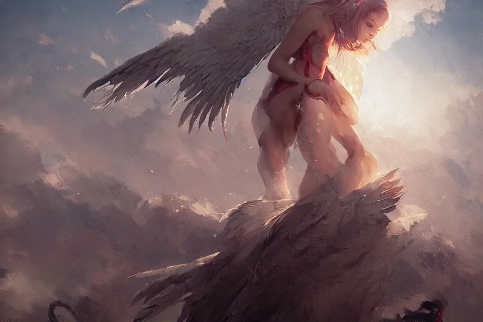 Image similar to an angel beats its wings,digital art,ultra realistic,ultra detailed,art by greg rutkowski