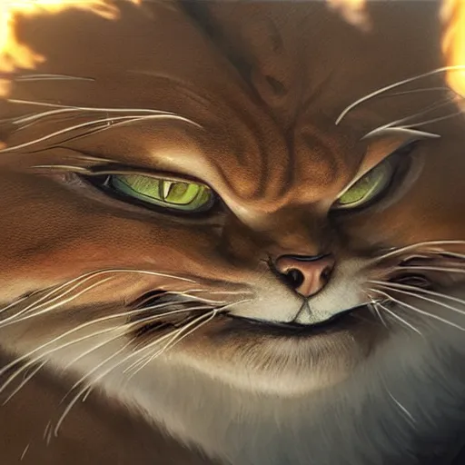 Image similar to close up of garfield realistic shaded, fine details, realistic shaded lighting poster by greg rutkowski