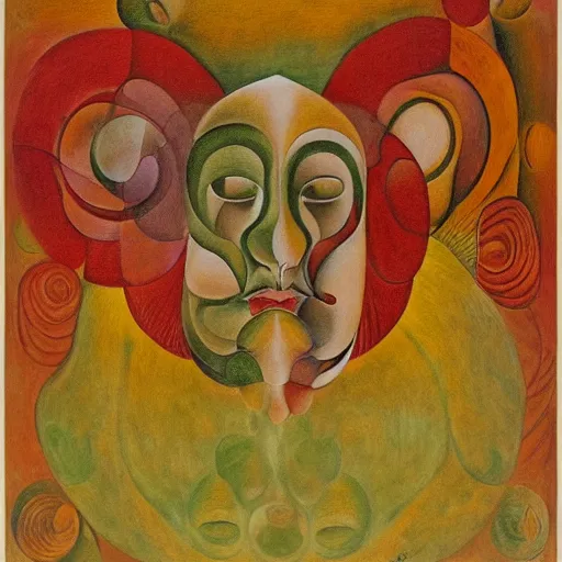 Image similar to floral face portrait by leonetto cappiello and wojciech siudmak and ernst fuchs, anni albers, oil on canvas