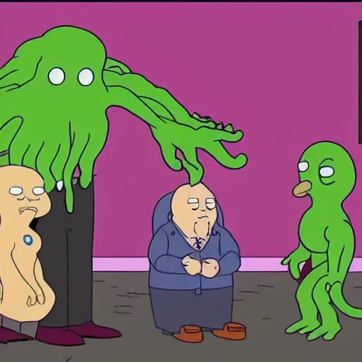 Prompt: cthulhu on an episode of Family Guy