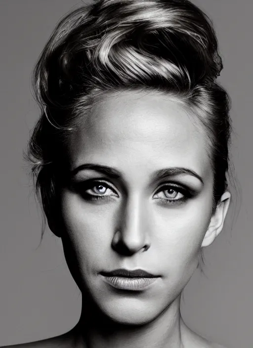 Image similar to portrait of beautiful female ryan gosling by mario testino, headshot, detailed, award winning, sony a 7 r