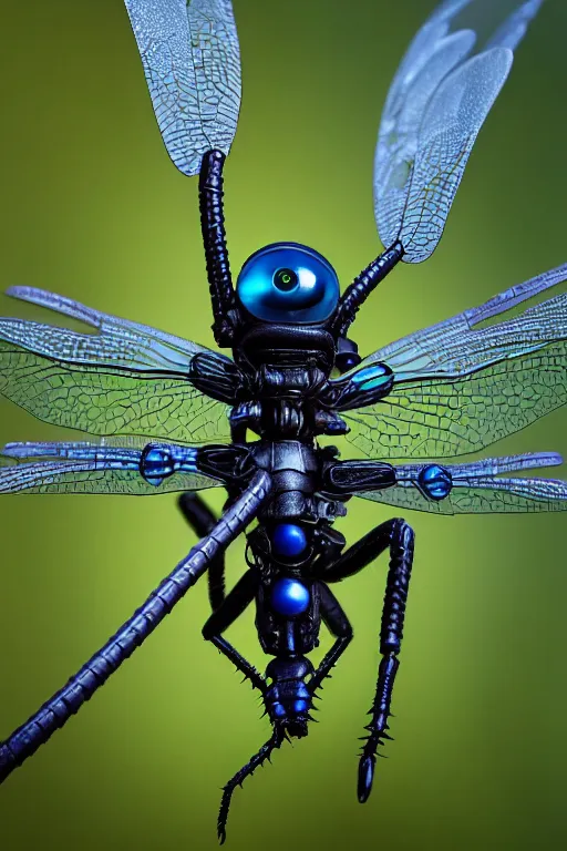 Image similar to a macro photograph of a pixar bio - mech cyborg dragonfly by adam gor, by javier ruperez, by ellen jewett, 8 k