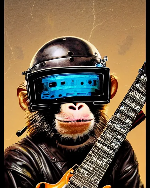 A Portrait Of An Anthropomorphic Cyberpunk Monkey 