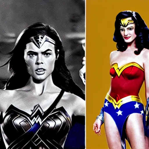 Image similar to old jack nicholson as wonder woman