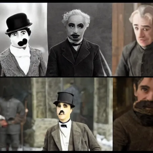 Image similar to charlie chaplin in game of thrones