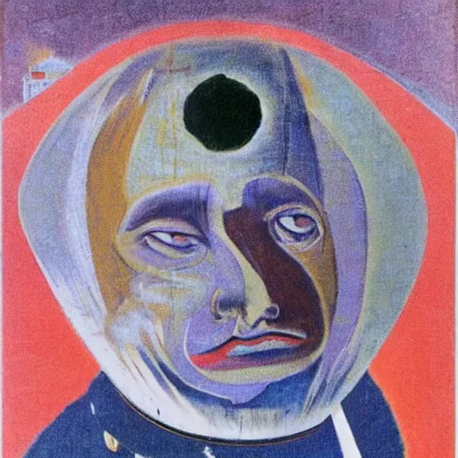 Image similar to portrait of First Man on Mars by Francis Bacon