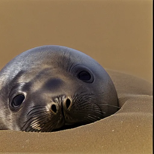 Prompt: photorealistic nature documentary of a seal pup hatching from an egg, 3 5 mm film