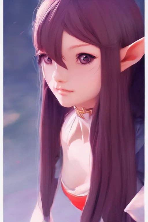 Image similar to cute elf girl by ilya kuvshinov, krenz cushart, artgerm