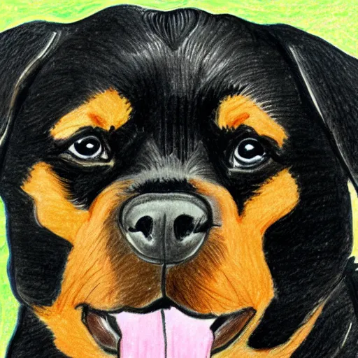 Image similar to rottweiler as a child's drawing